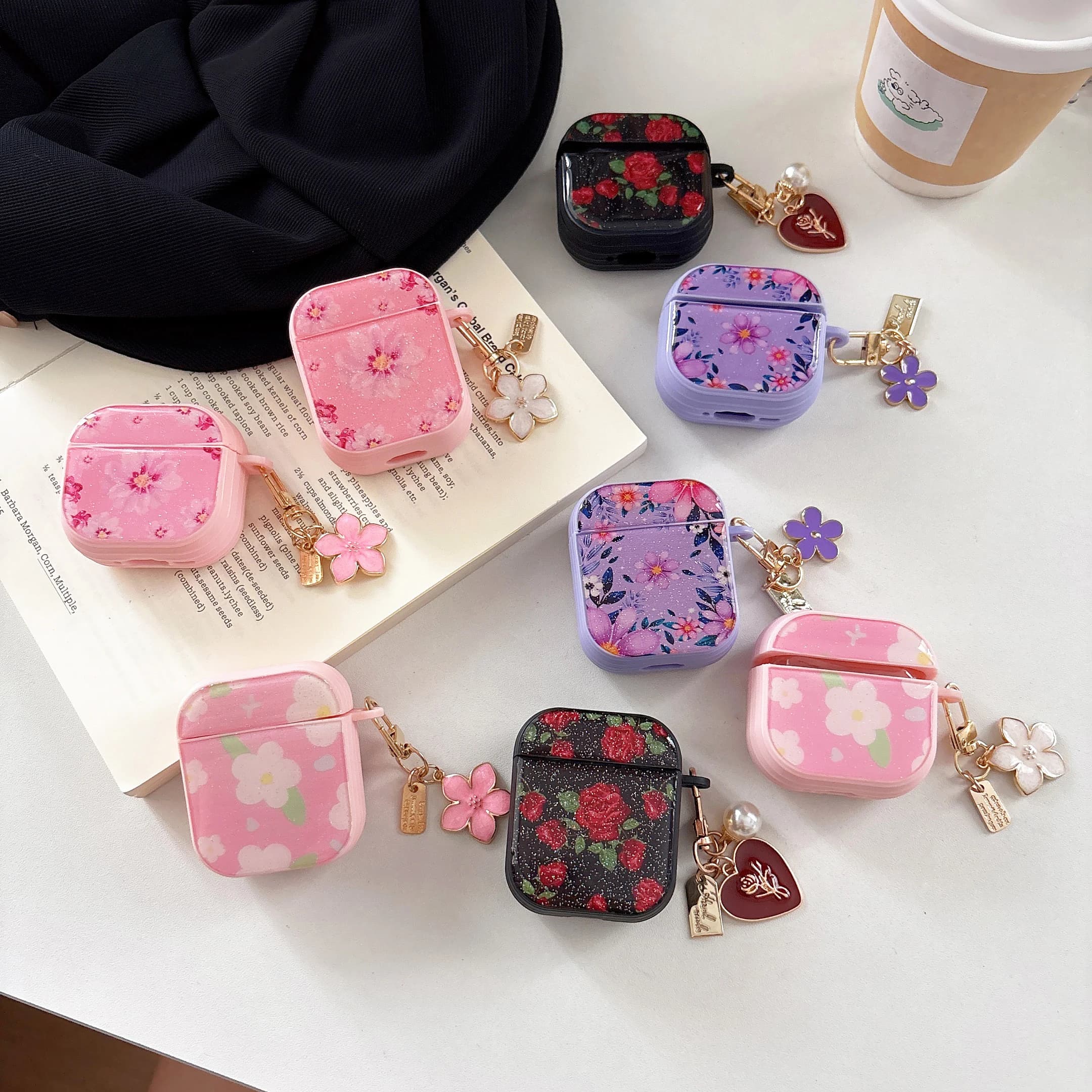 Per Apple AirPods 2 1 4 3 Pro 2 AirPods Pro3 2025 Nuova Custodia Protettiva con Ciondolo a Forma di Farfalla, Fiore o Stella