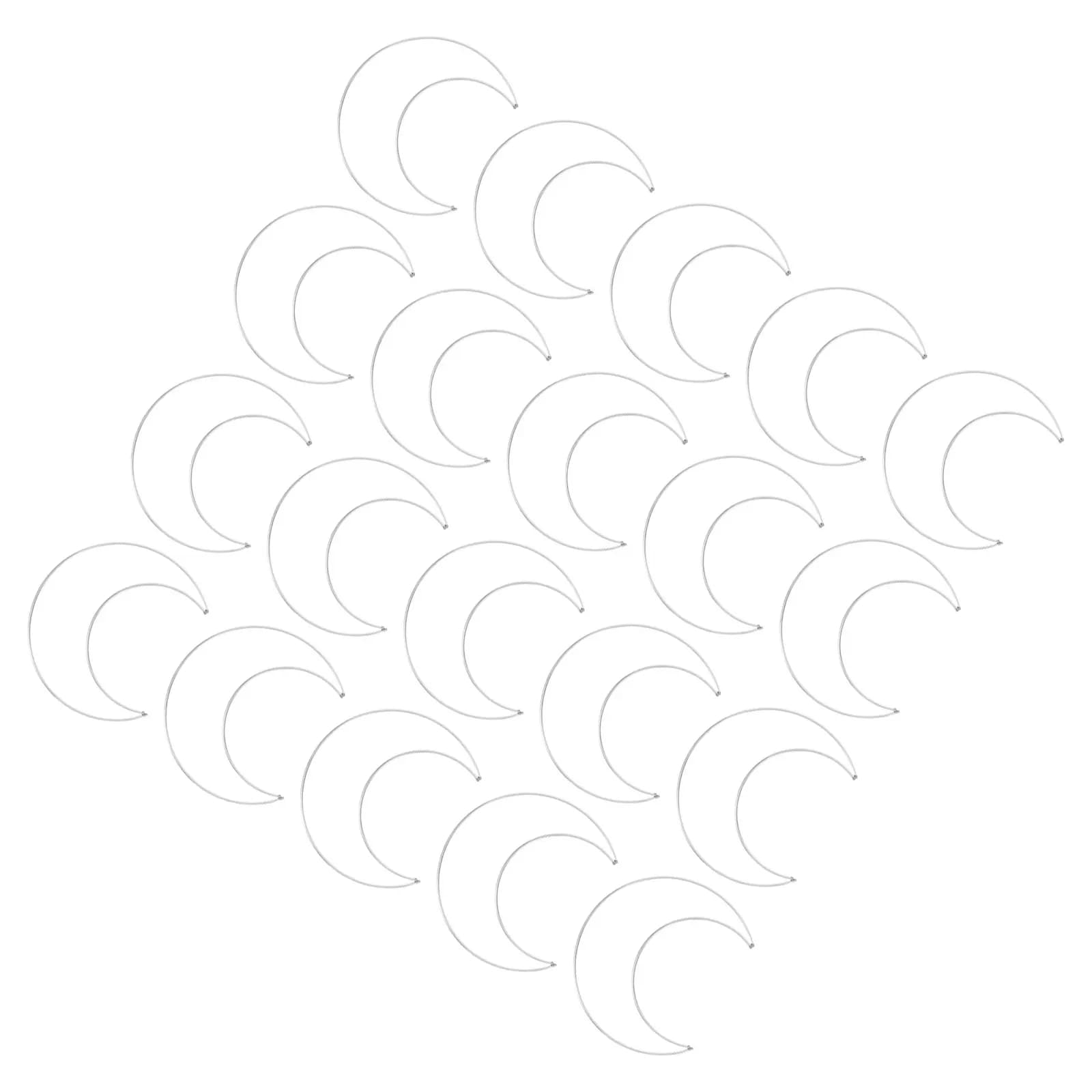 20 Pcs Ring Dream Catcher Frame Hoop Moon Shape Shaped for Silver Dreamcatcher Rings