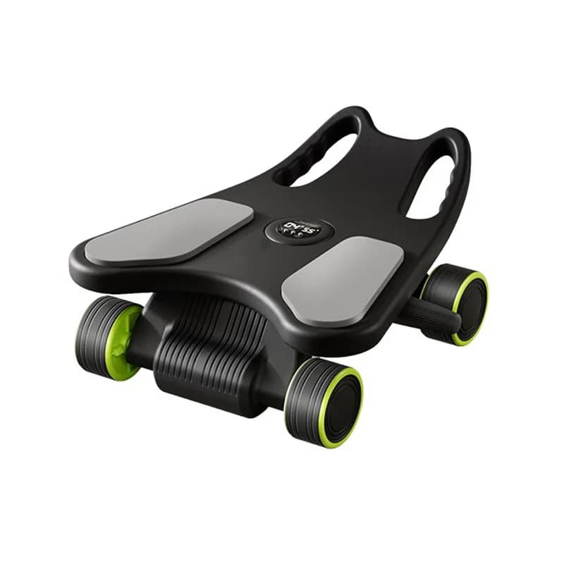Abdominal roller with elbow support, 4-wheel core training machine, Pilates mini reformer for home gym with kneepad