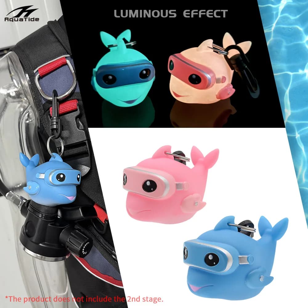 1 pz bocchino per immersione tappo antipolvere luminoso cartone animato delfino copertura antipolvere supporto regolatore con clip polpo 2nd stage protettivo