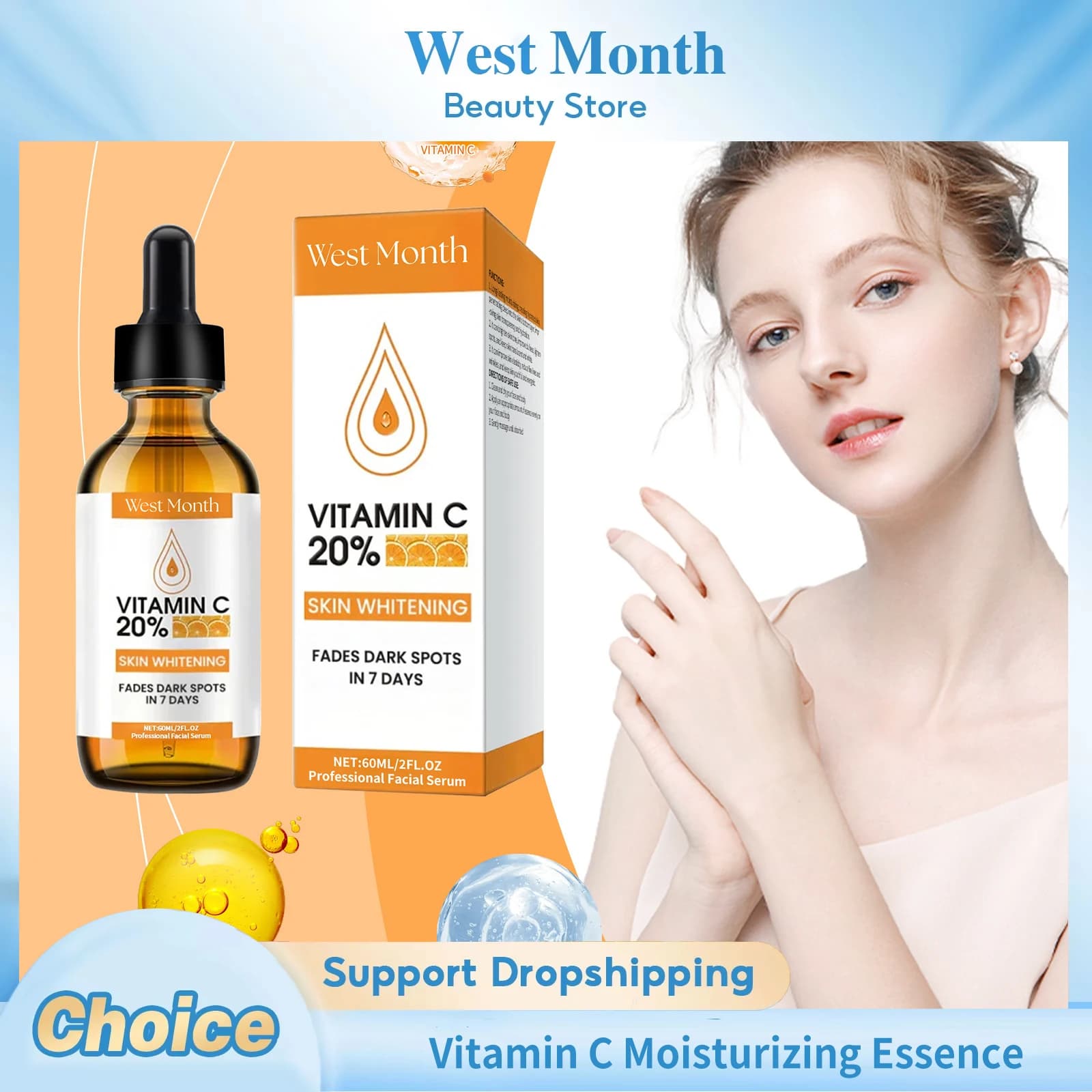 Moisturizing Essence of Vitamin C Removing Dark Spots Sprinkling Hydrating Sprinkler Reducing Pores Serum Refreshing Face
