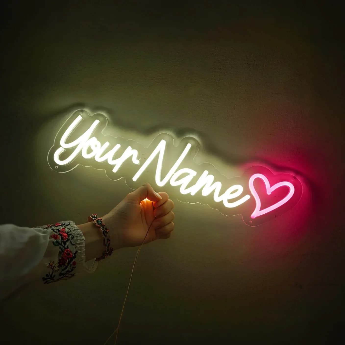 Insegna al neon a LED personalizzata USB dimmerabile con nome personalizzato Lampada da parete decorativa perfetta per regali di nozze di compleanno per feste in casa in camera da letto