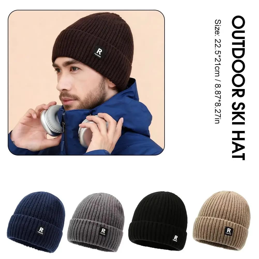 Cappello a cuffia in maglia morbida per uomo e donna Berretti invernali casual Berretti invernali con copricapo lavorato a maglia alla moda