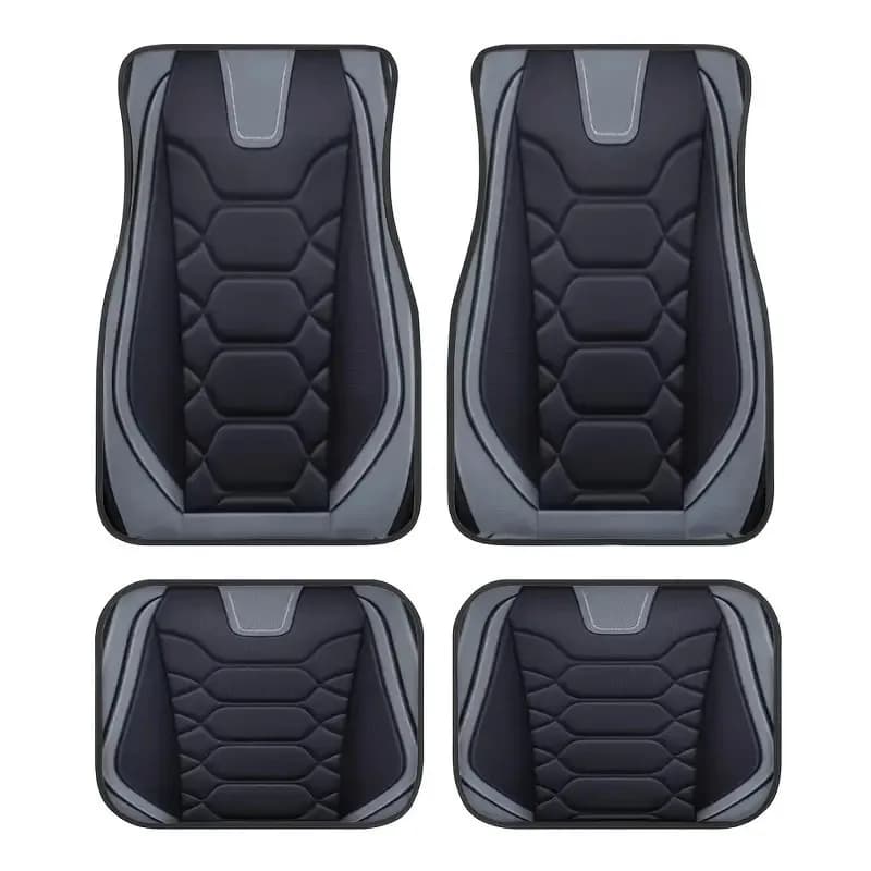 Universal 4 Piece Waterproof Car Mats - Front and rear Vehicle Perfections - Anti-slip Polyester Fiber Car Mat Accessories