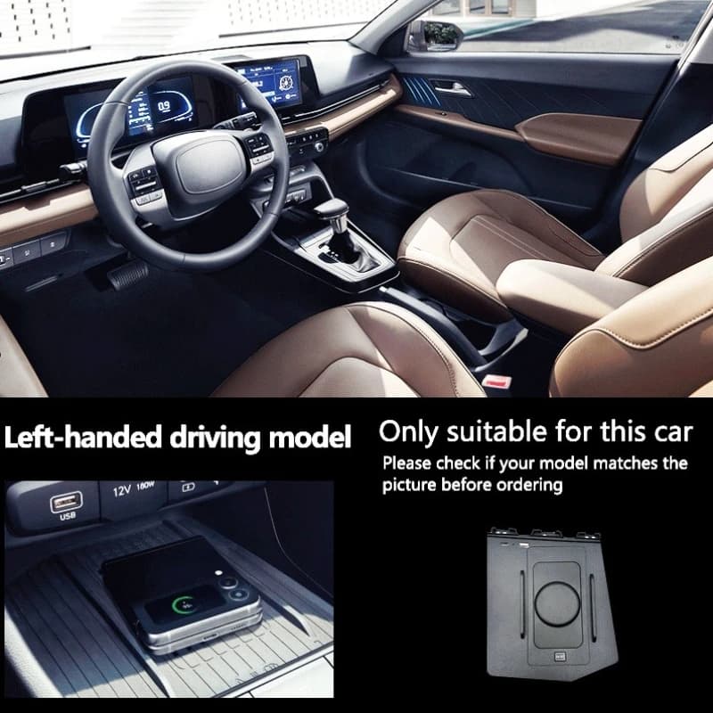 Caricatore Wireless per Auto con Supporto per Telefono, Sistema Intelligente per Console Centrale, Ricarica Rapida per Hyundai Accent Verna 2022-2023