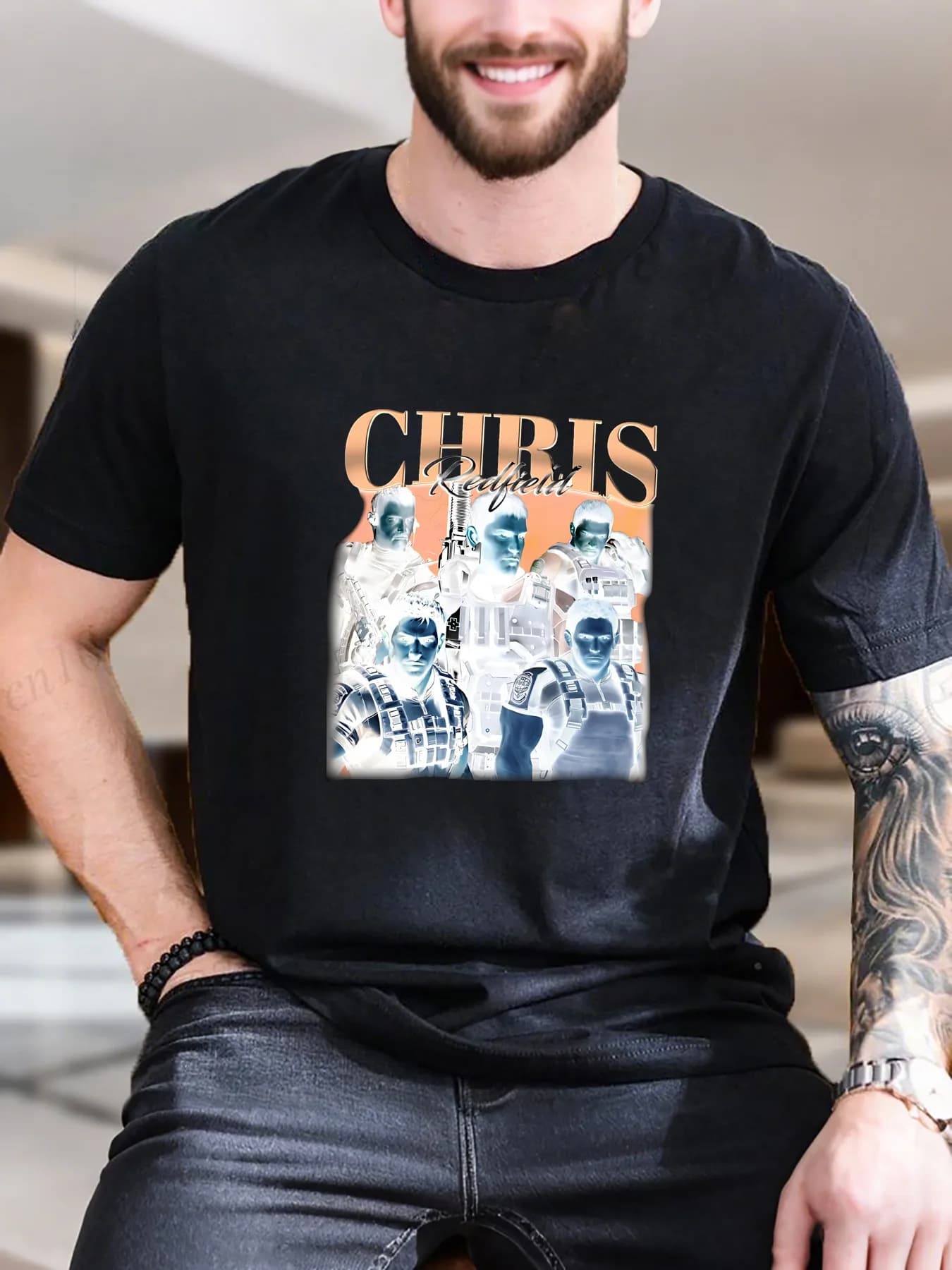 T-shirt a maniche corte stampata da uomo - T-shirt casual in cotone 100% stile militare, traspirante e confortevole da indossare ogni giorno con Arme unico (design/modello)
