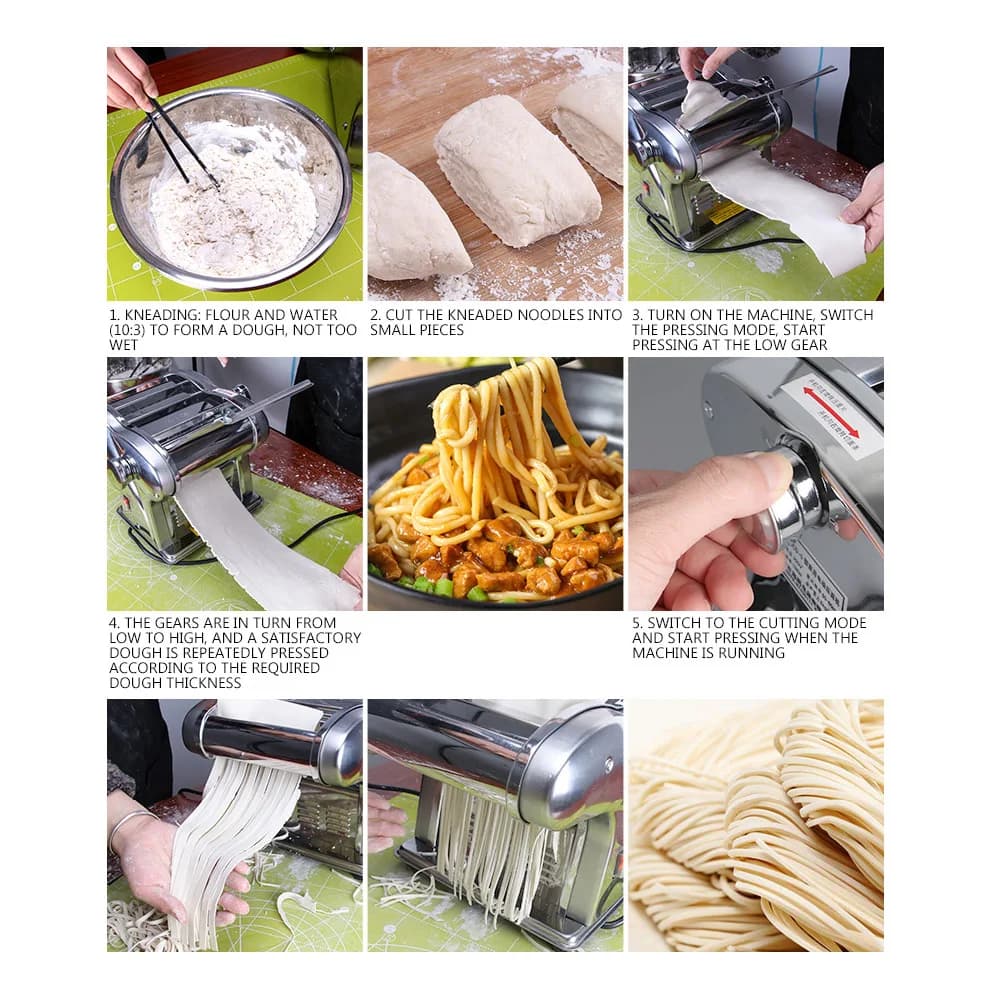 Pressa per noodle in acciaio inossidabile-Macchina per fare noodle elettrica Macchina per noodle per involucro di gnocchi Macchina per noodle per pasta commerciale