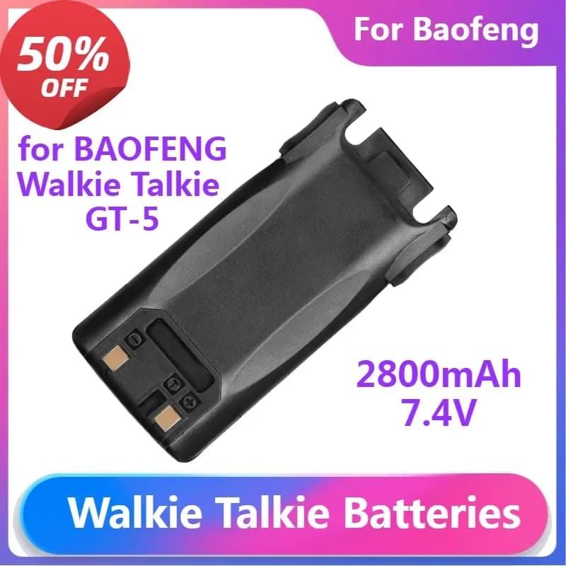 Batterie Walkie Talkie per BAOFENG Walkie Talkie GT-5 GT-5TP Accessori per radio bidirezionali Batteria 2800mAh 7.4V