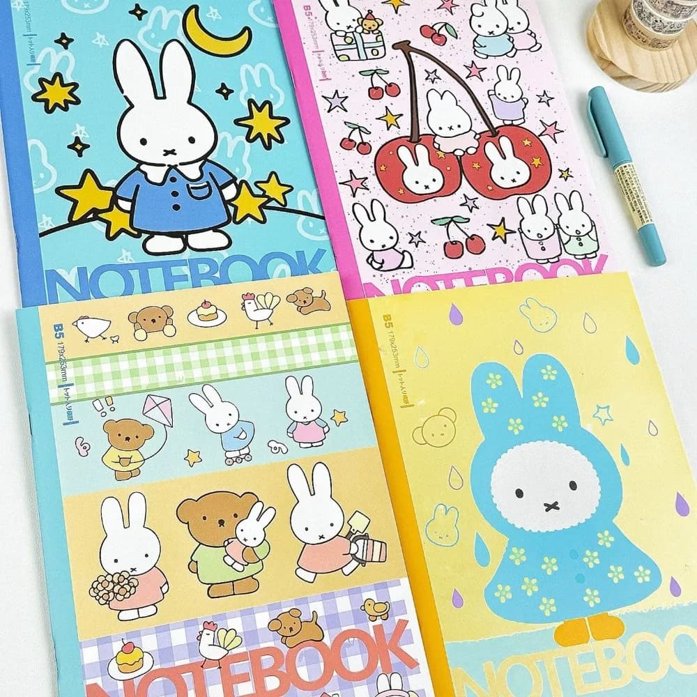 Quaderno Kawaii Miffy Stile Ins, Taccuino Graffiti B5 Semplice, Blocco Note Orizzontale Portatile, Libro Messaggi, Regalo Giocattolo per Ragazze