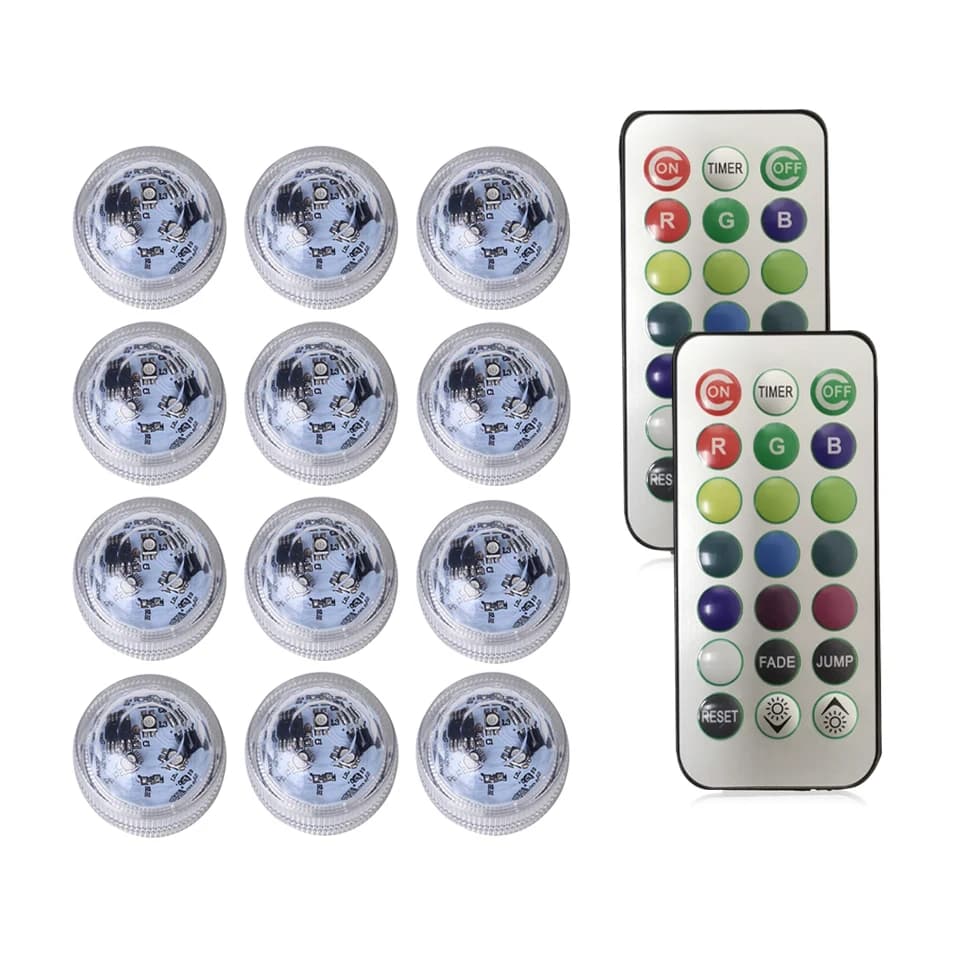 LED Car Interior Ambient Night Light Decoration Wireless Adhesive Bicycle Tail Light Auto Roof Vase Pool Atmosphere Lamp