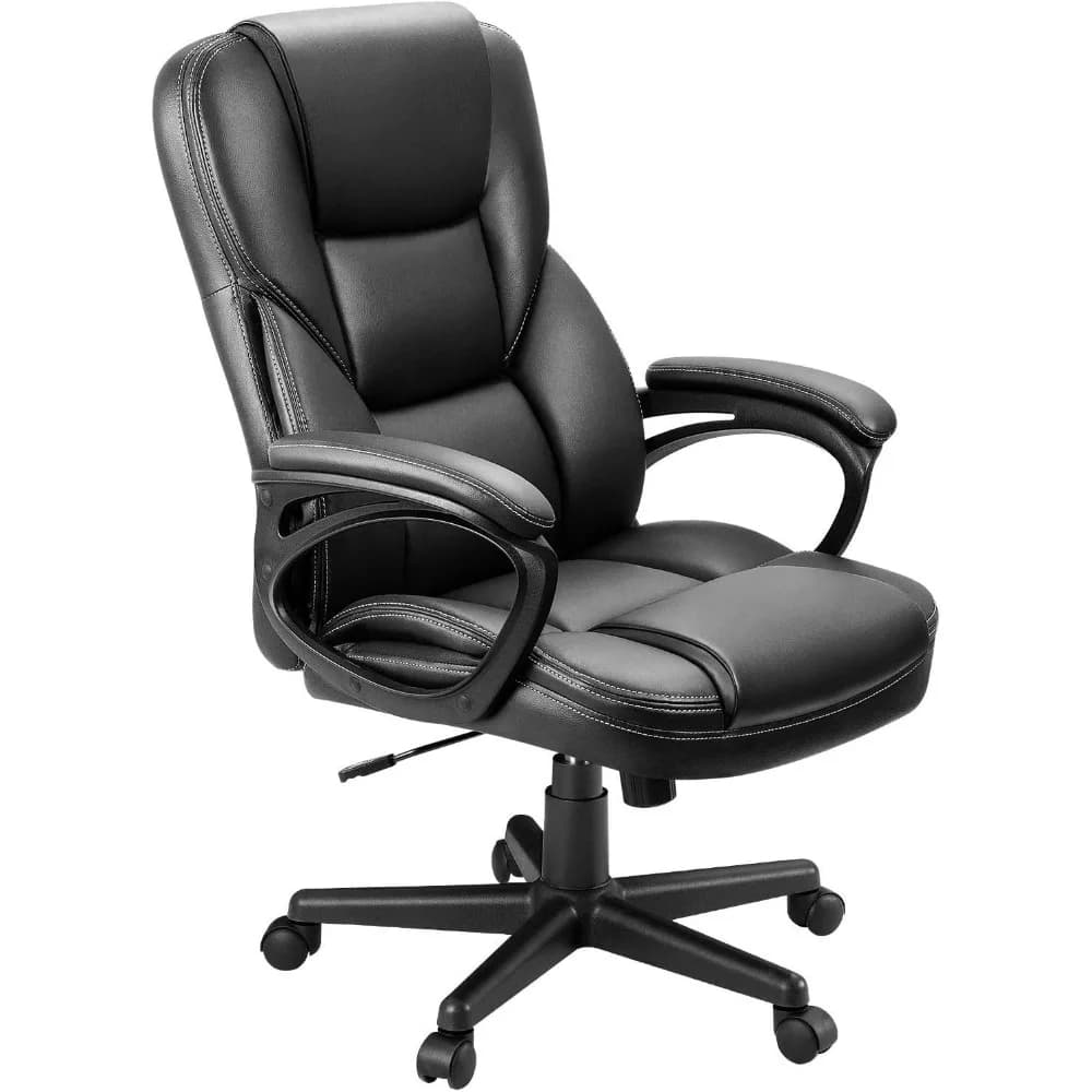 Furmax Sedia direzionale da ufficio Sedia direzionale regolabile con schienale alto Sedia da scrivania girevole per computer Sedia in pelle PU Supporto lombare
