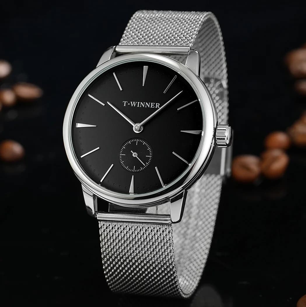 Vincitore ufficiale originale Replica orologio cinturino in rete orologi meccanici per uomo impermeabile elegante orologio da polso Casual moda