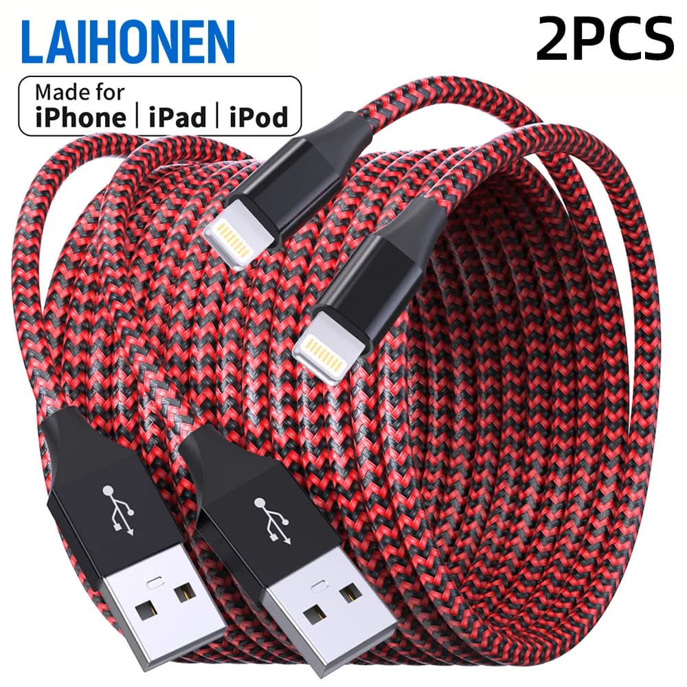 LAIHONEN USB Cable For Iphone14 13 12 11 Pro Max Xs Xr SE 8 7 6 Plus Fast Charging Mobile Phone Data Line For Ipad Charger Wire