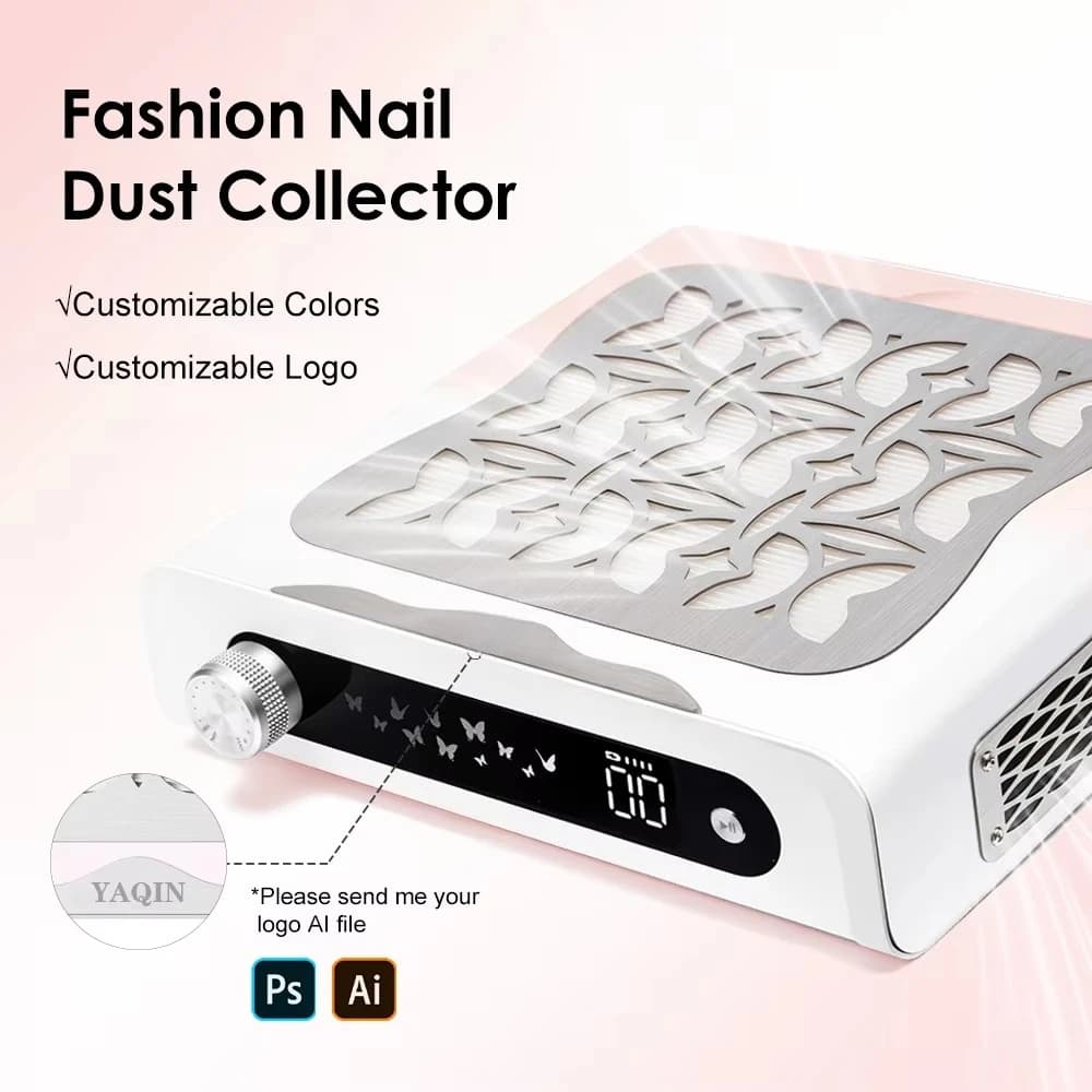 Aspiratore Professionale per Polvere di Unghie, Potente Collettore di Polvere da 60W per Salone di Manicure