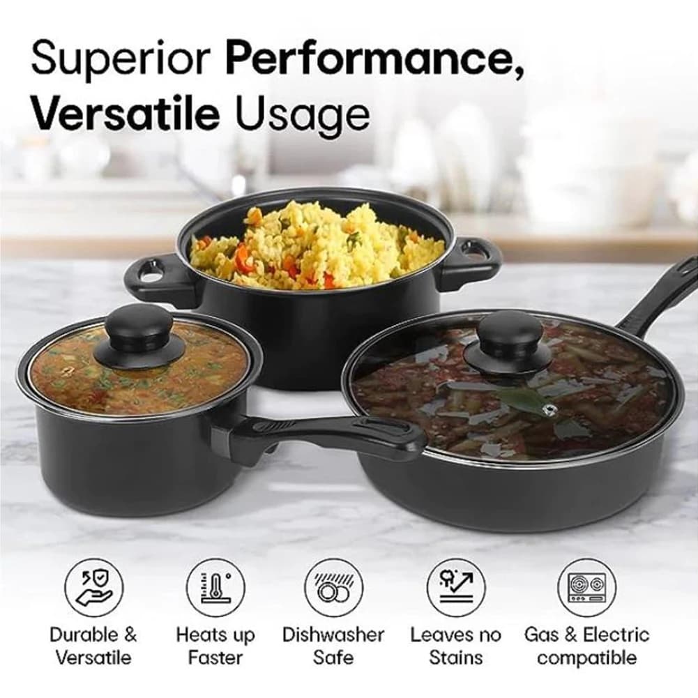 12-Piece Non-Stick Cookware Set Cooking Pot with Lid Deep Frying Pan Milk Pot Maifan Stone Frying Pan for All Hob