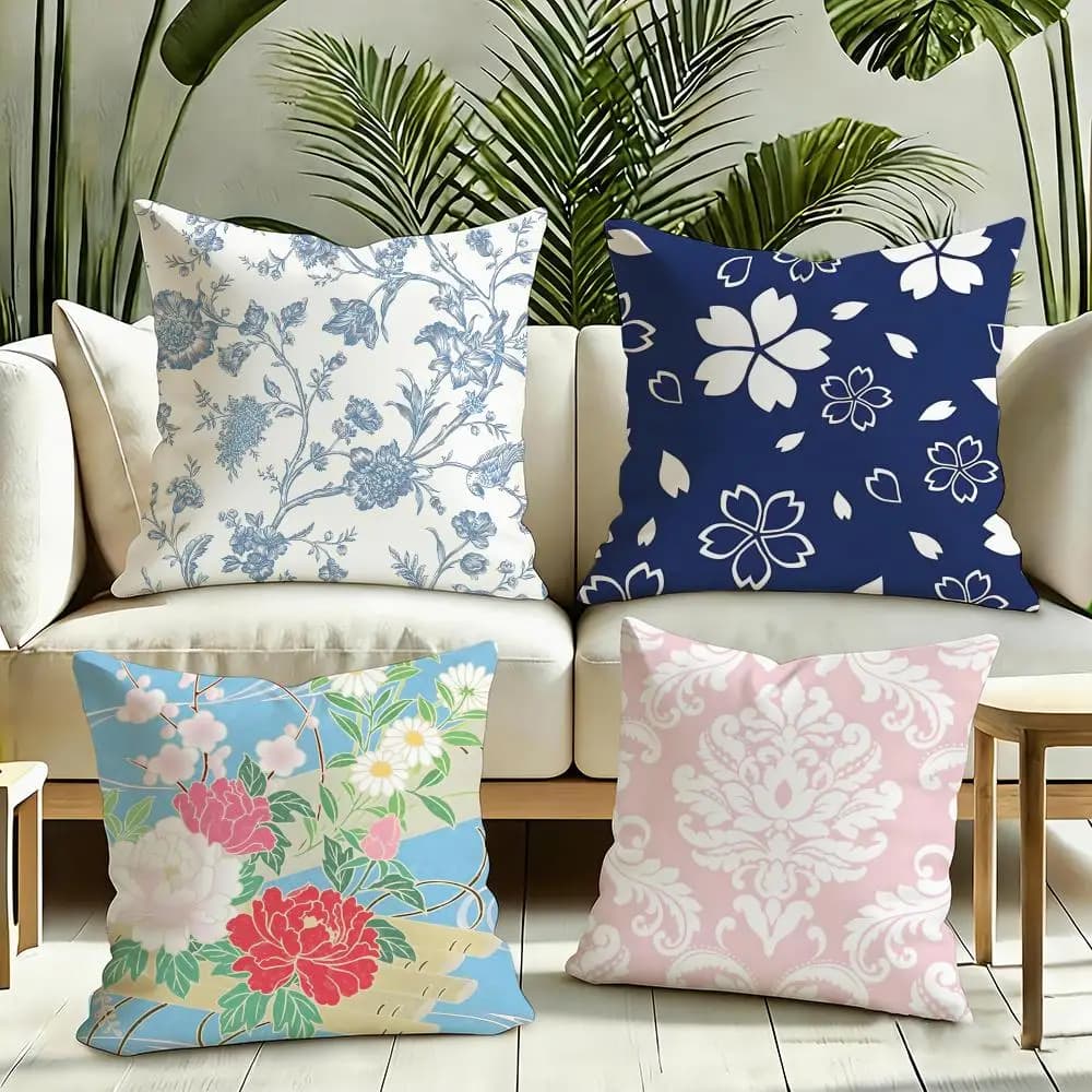 Fodera per cuscino in tessuto kimono reversibile, morbida e soffice, per divano e camera da letto