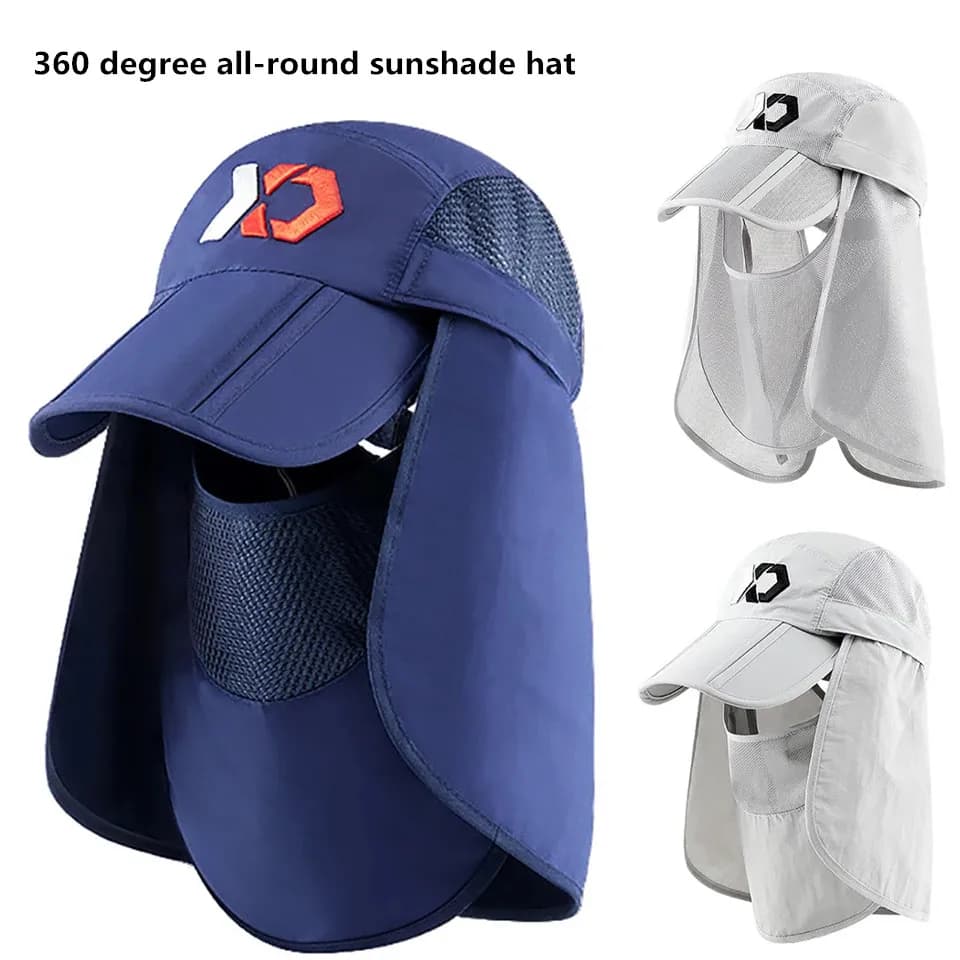 Protezione del collo cappello da sole, cappello da sole ad asciugatura rapida, bici da pesca, alpinismo, maschera facciale staccabile da uomo, cappello da donna, outdoor