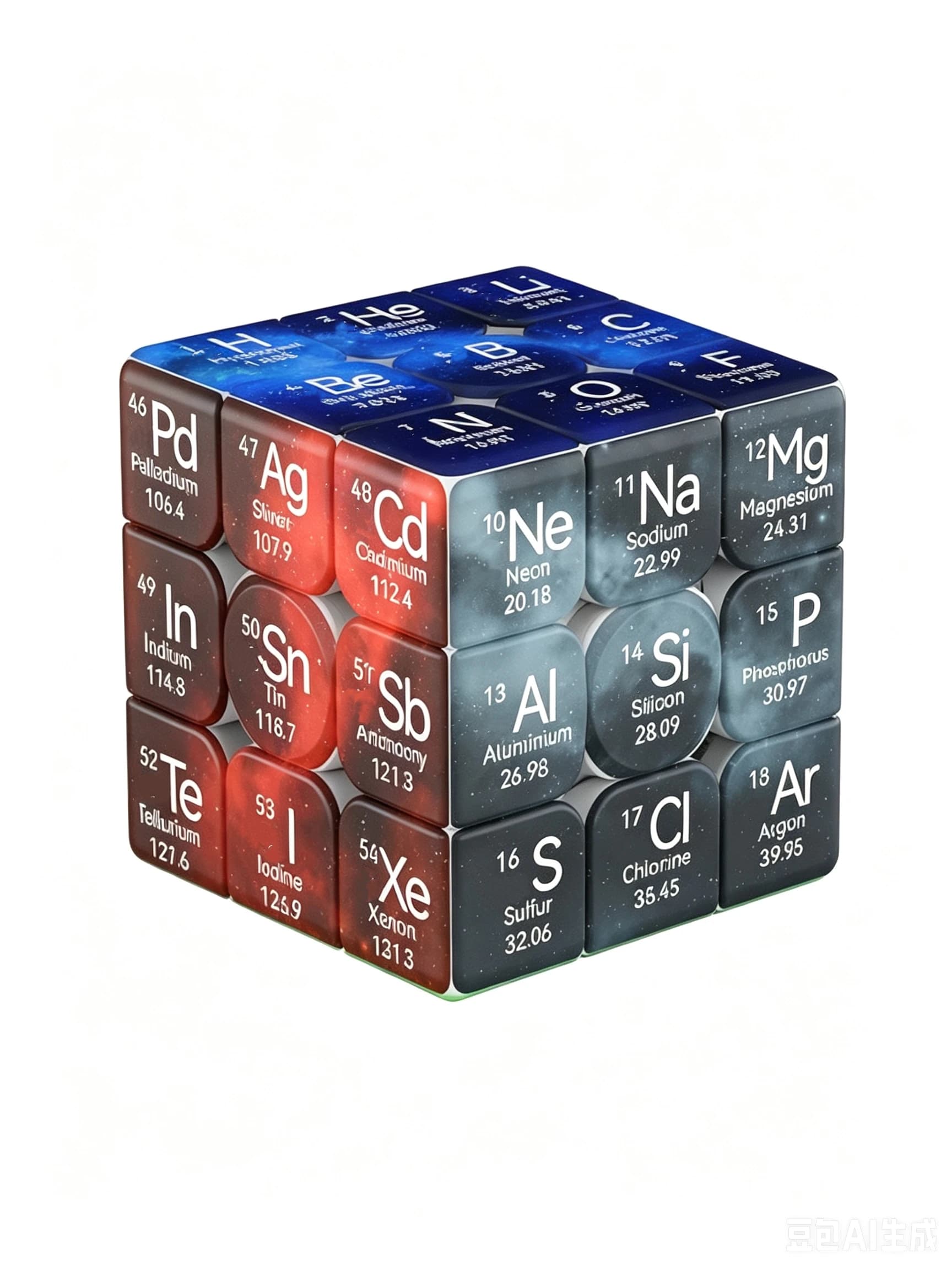Periodic Table 3x3 Educational Puzzle Magic Cube Smooth Anti-Scatter Desktop Logical Speed Fidget Ornament
