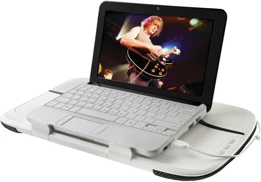 Supporto Portatile per Laptop con Altoparlanti Integrati, Base di Raffreddamento per Visione Confortevole