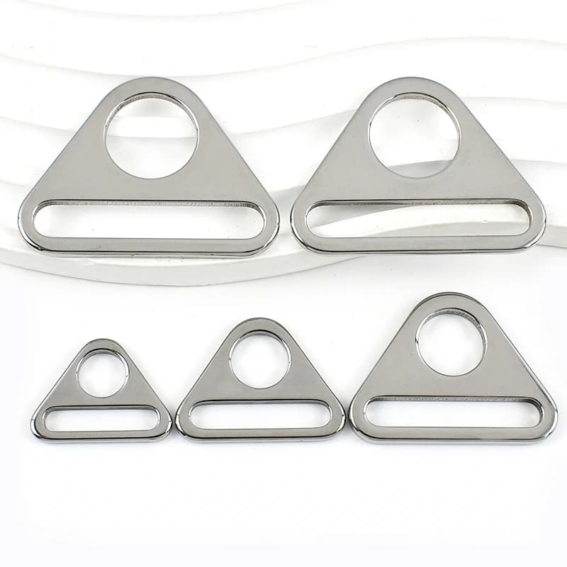 5/10 Pezzi Fibbie Metalliche a O Triangolari da 20/25/32/38mm per Cinghie Borsa, Fibbia Antiscivolo Regolabile, Gancio per Cintura Bikini Reggiseno