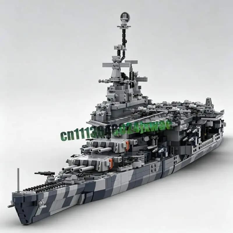 6494 PCS Navy Aircraft Carrier Warship Model Custom Building Blocks DIY Naval Vessel Assembly Hobby Collection Educational Gifts