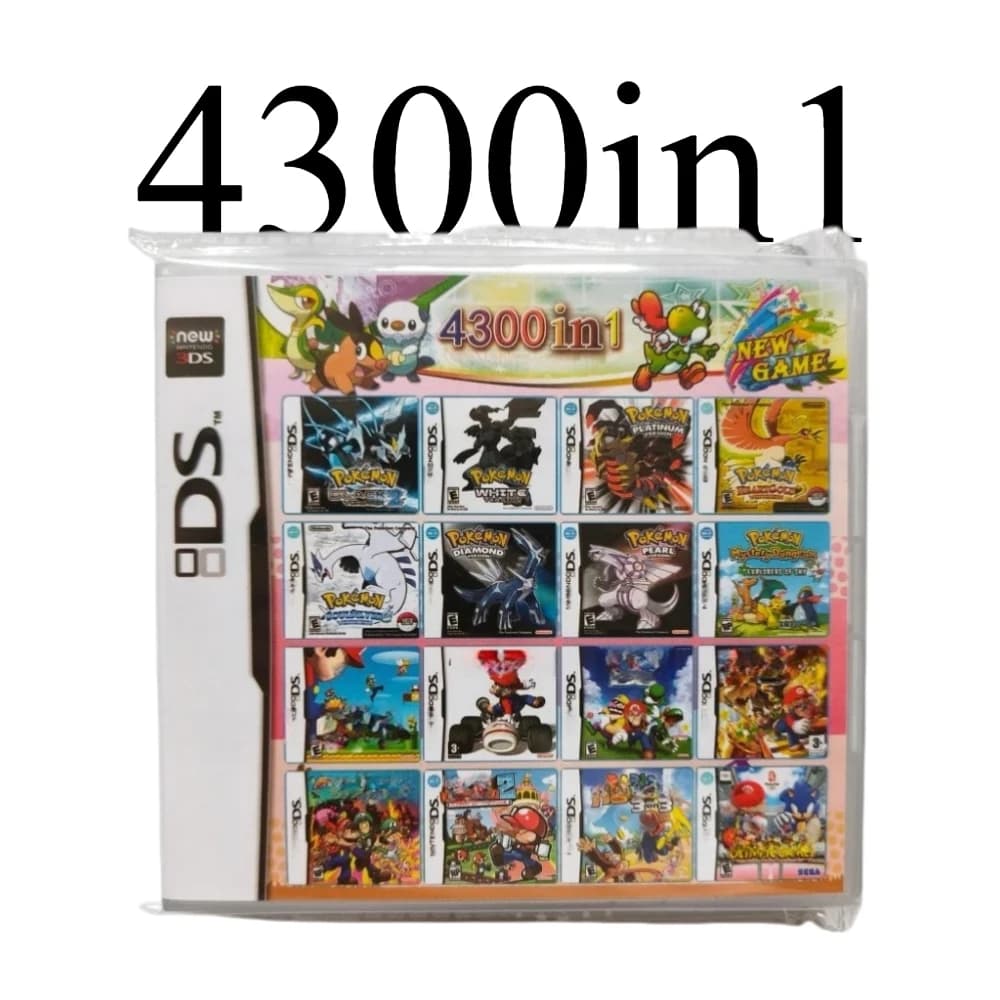 Cartuccia di Gioco Compilata 4300 in 1 per DS NDS 3DS 3DS NDSL, Scheda di Gioco Video per Console Portatile (Scheda R4) 23in1/NERO/SoulSilver
