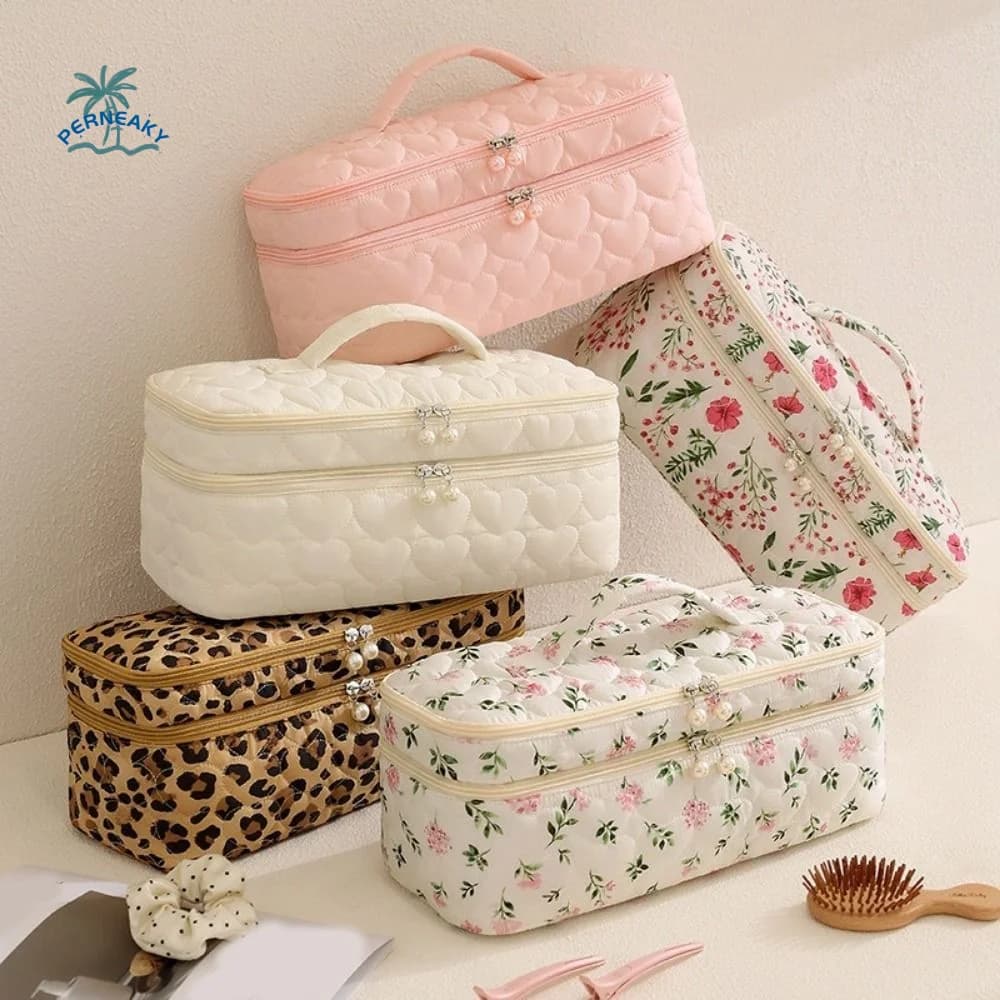 Handheld Double Layer Hair Dryer Bag Dust-proof Protective Curler Storage Bag Large Capacity with Zipper Hair Dryer Case Travel