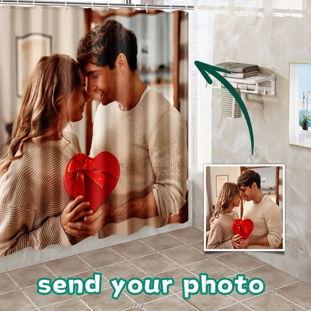 Tenda da doccia personalizzata Foto personalizzata Tende impermeabili per bagno Decorazioni da bagno in poliestere con immagine personalizzata Dropshipping