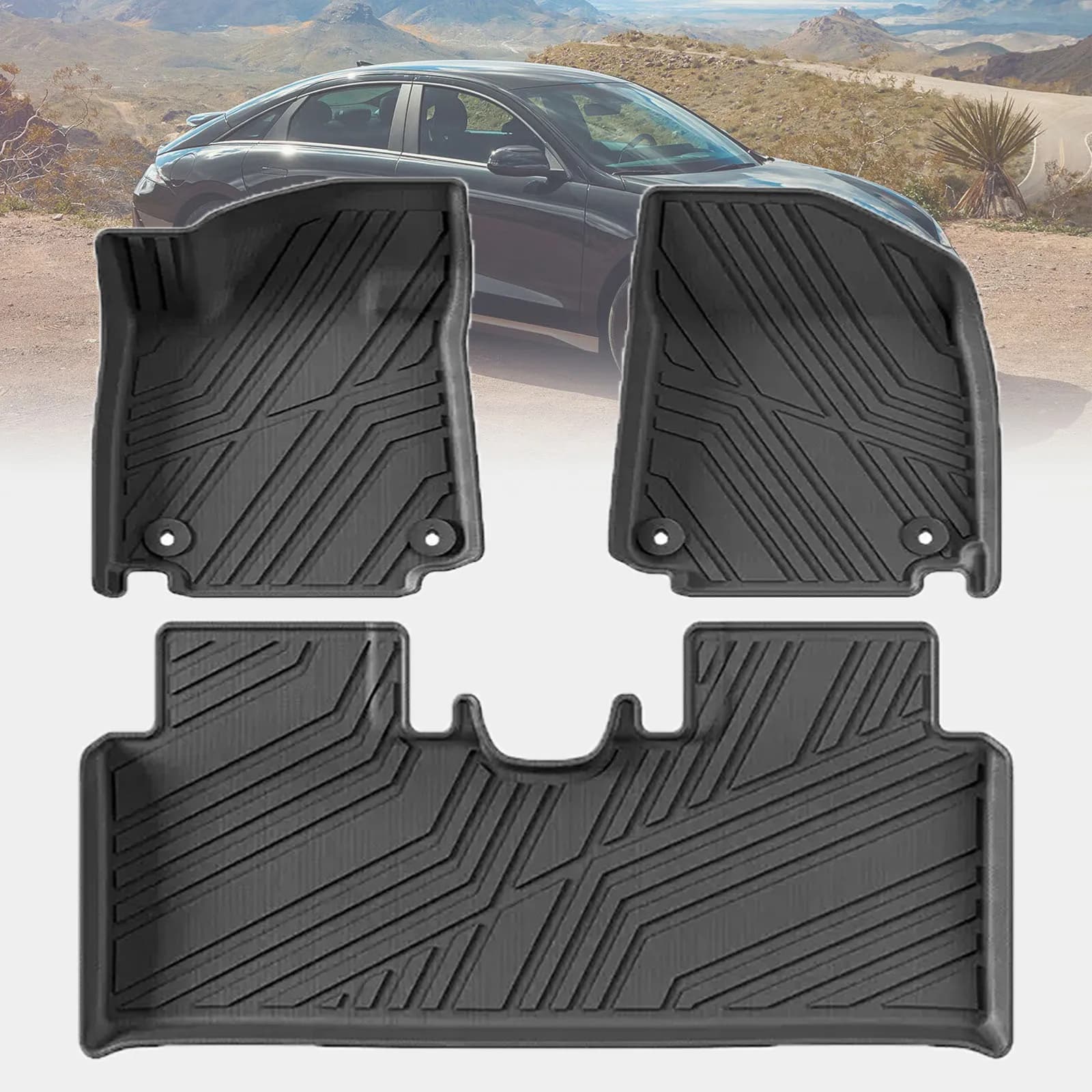 Anti-dust car mats Easy to clean in TPE Anti-slip for Hyundai IONIQ 6 2025 2024 2023 - Interior accessories
