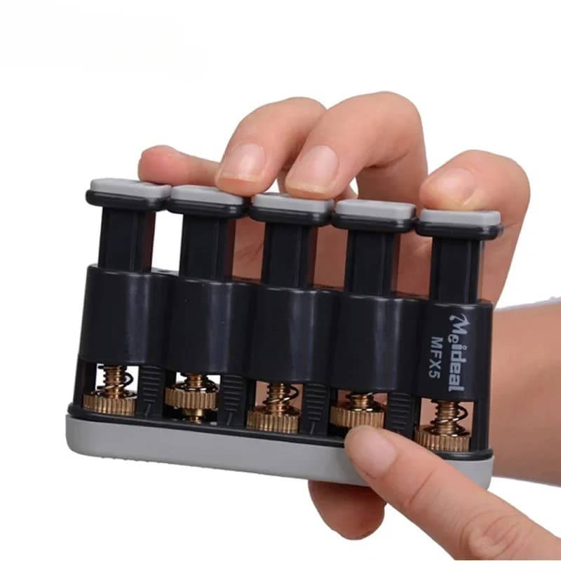 Meidel MFX5 Esercitatore per Dita e Mani per Ukulele, Chitarra, Basso, Pianoforte Arancione/Grigio