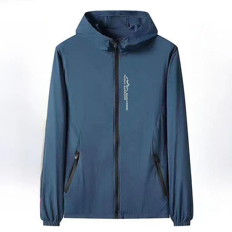 Ice Silk Summer Jacket Men's Lightweight Breathable Sun Protection Sportswear Short Sleeve Long Sleeve Hooded Coat for Middle...