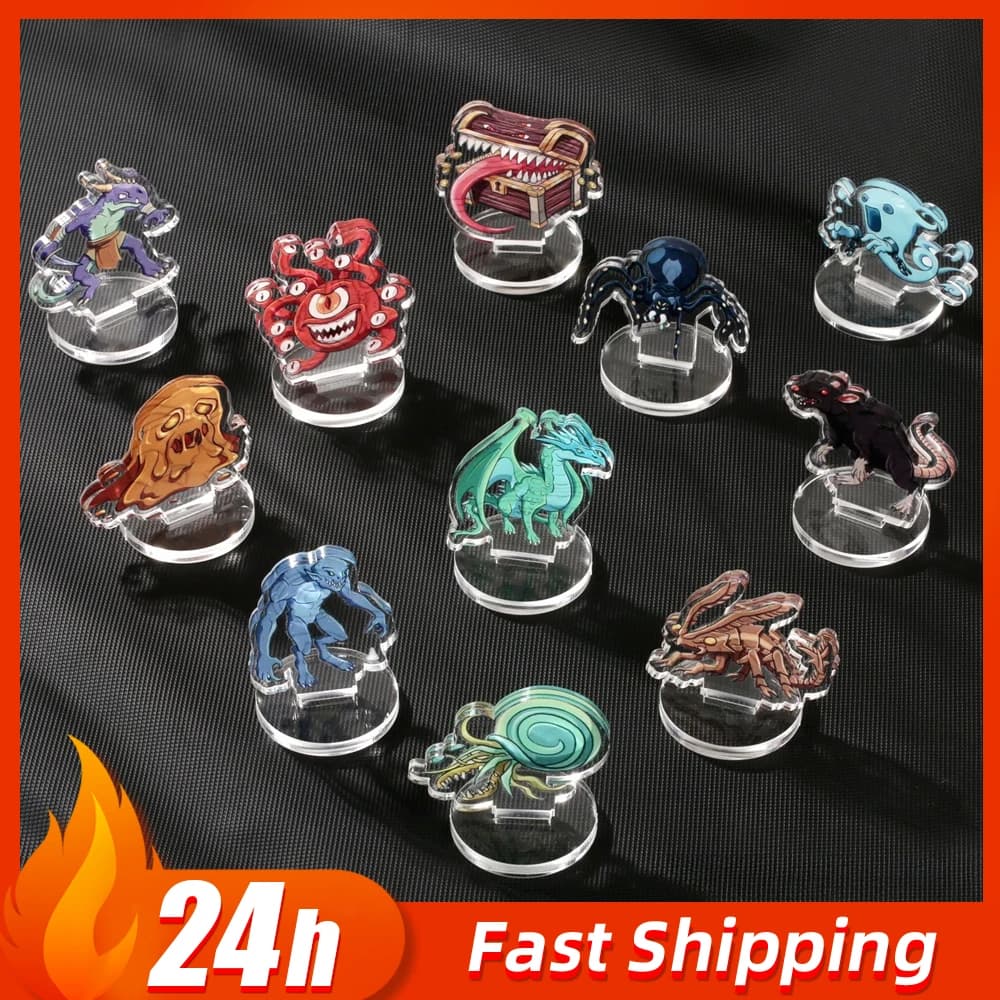 Dungeons & Dragons Set di 11 Mostri in Acrilico per Giochi da Tavolo, Supporti per Token, Ornamenti per Scenari di Gioco, Regalo di Compleanno per Ragazzi