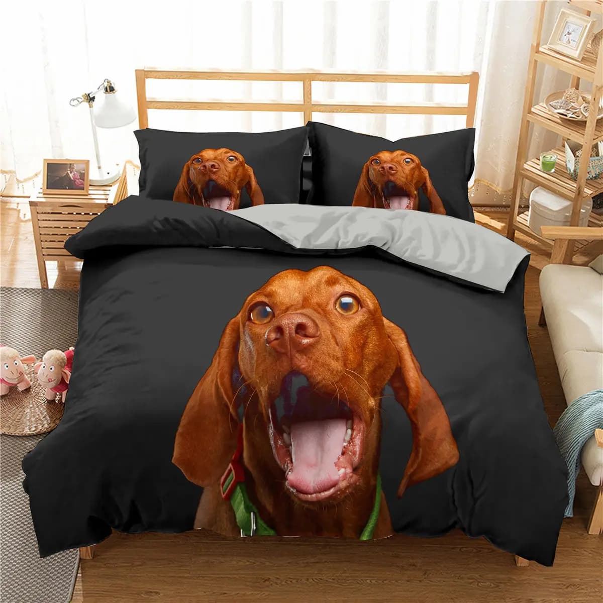 Set di biancheria da letto e letti per animali con stampa 3D, leoni, tigri, panda, cani da compagnia, copripiumino in cartone animato, set di biancheria da letto singolo e confortevole, 2 pezzi, 3 pezzi