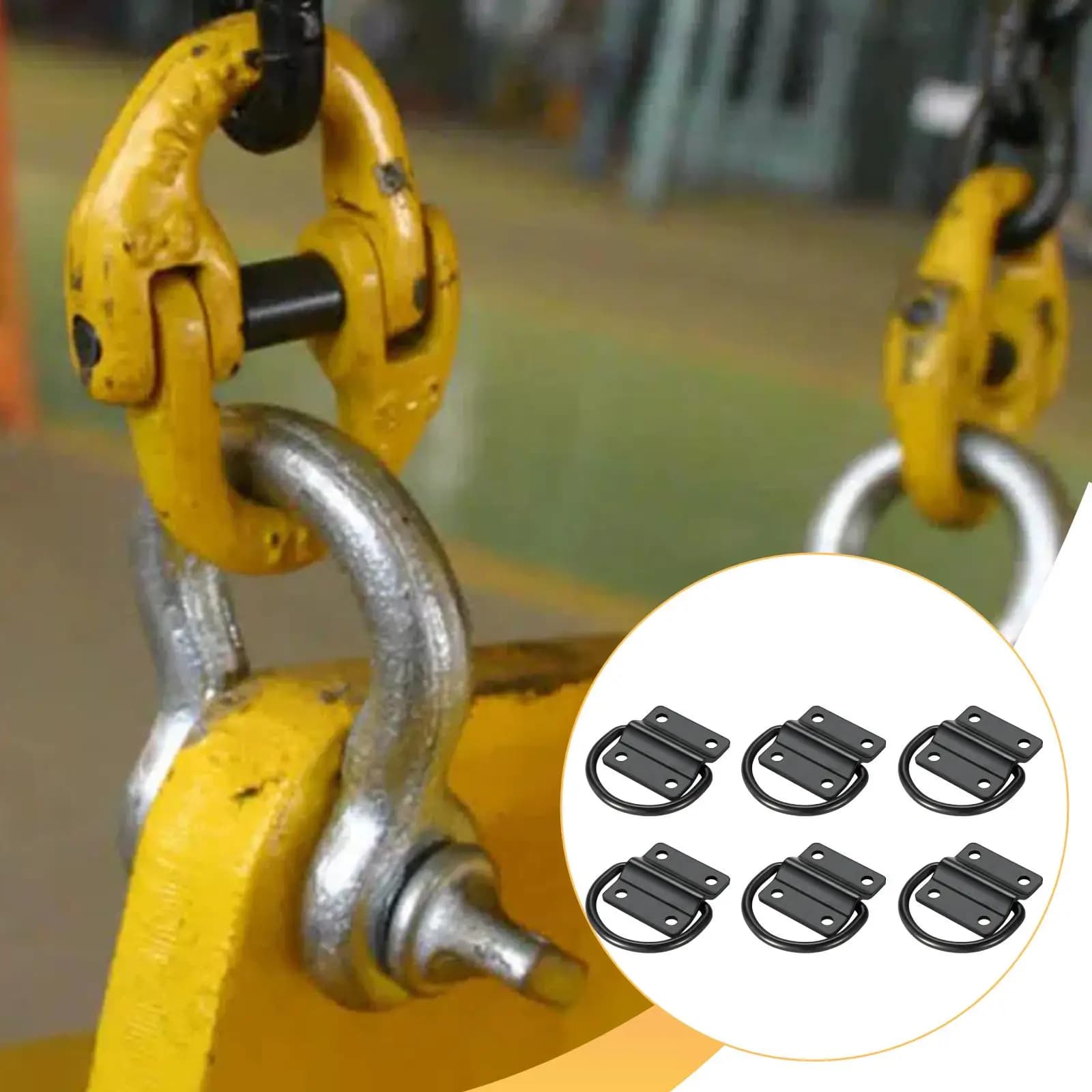 Ancoraggio a D ad anello con base a quattro fori per rimorchi, camion, barche, ATV, moto e supporti per carichi - Facile da installare