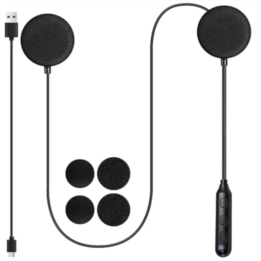 Motorcycle Helmet Bluetooth Headset Speakers Outdoor Sports Hands-Free Headphones Bluetooth 5.3 for Cycling, Skiing, Riding Aut