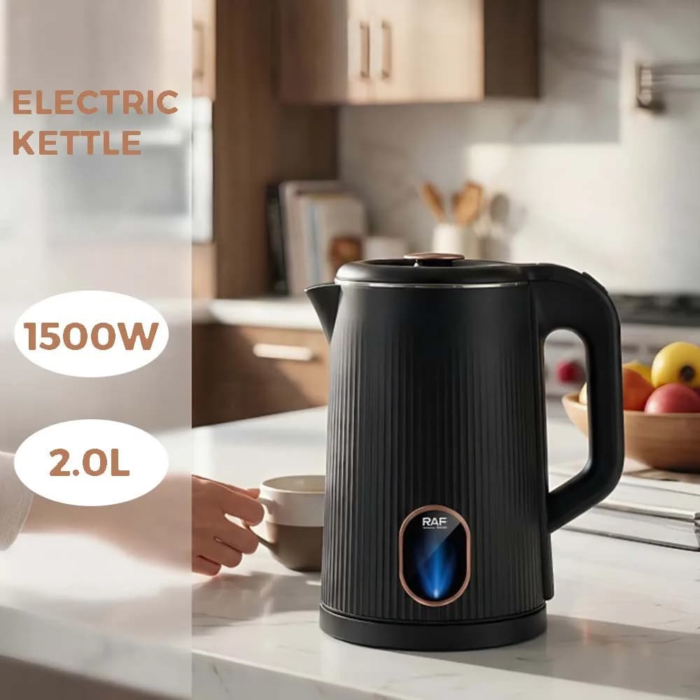 Bollitore Elettrico Transfrontaliero da 1500W, 2.0L in Acciaio Inossidabile, con Spegnimento Automatico Intelligente e Riscaldamento Rapido