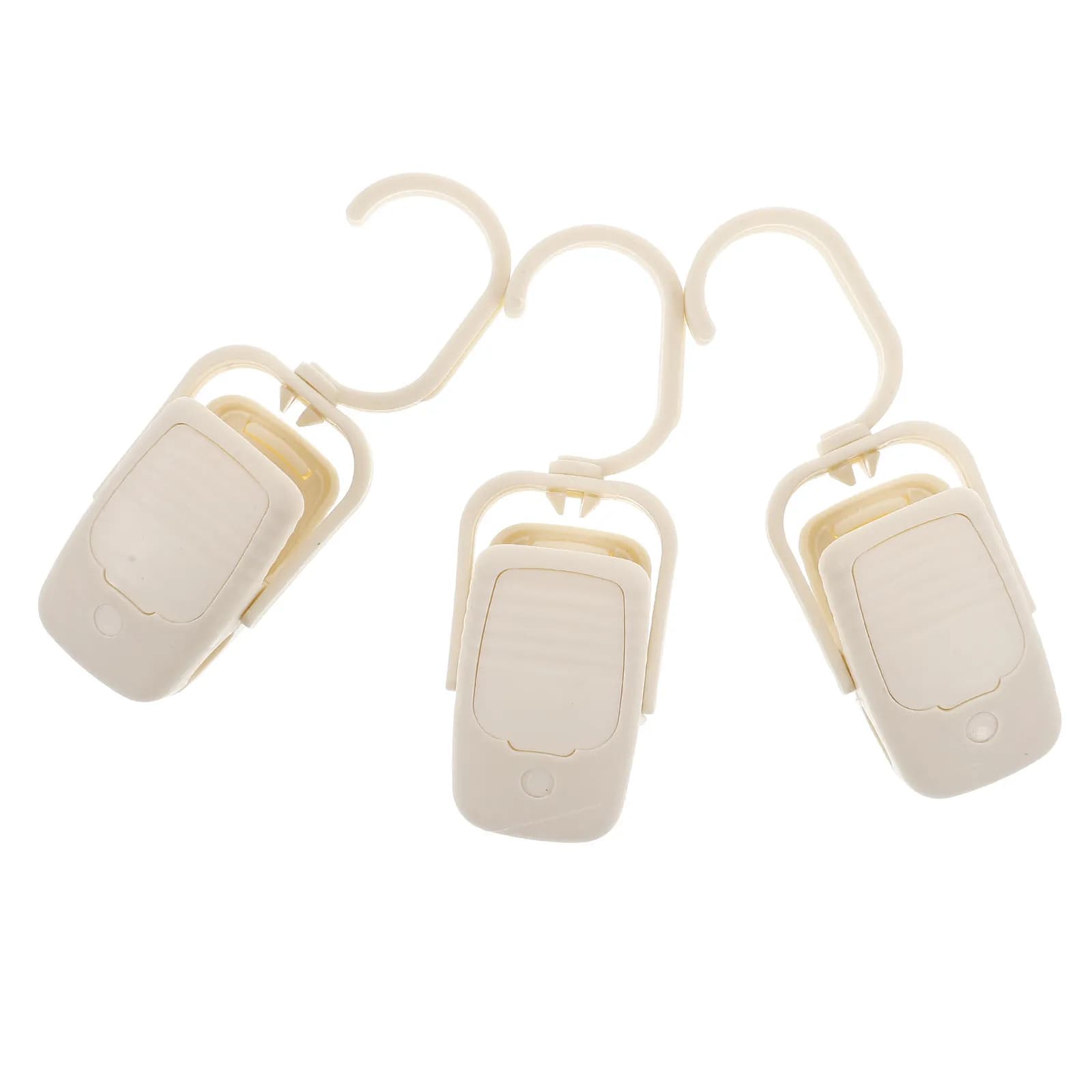 3Pcs Heavy Duty Windproof Laundry Hooks with Clips for Quilts Clothes Socks Towels Outdoor Drying Swivel Plastic Hangers Clips