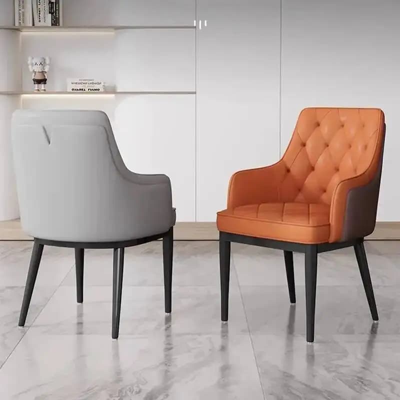 Sedie da pranzo di lusso con gambe in metallo Design moderno nordico Sedie da pranzo per soggiorno Mobili ergonomici e confortevoli Mobilier Maison