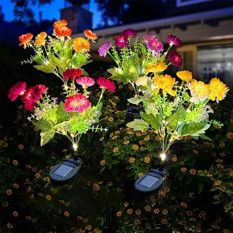 Lampada Solare a Forma di Fiore di Loto per Decorazione Esterna, Giardino, Patio, Matrimoni e Feste Estive