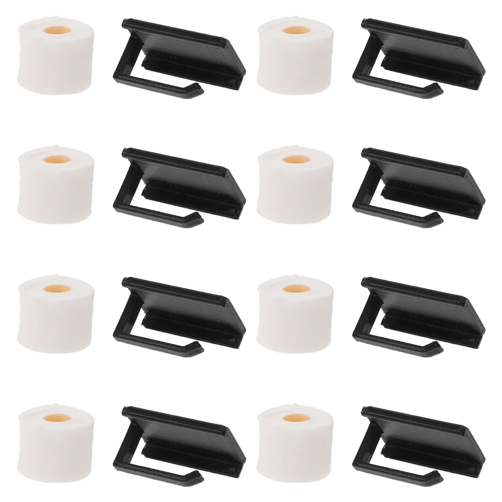 8Sets Dollhouse Toilet Paper Holder Miniature 1:12 Scale Realistic Tissue Roll Dispenser Mini Bathroom Accessory Miniature