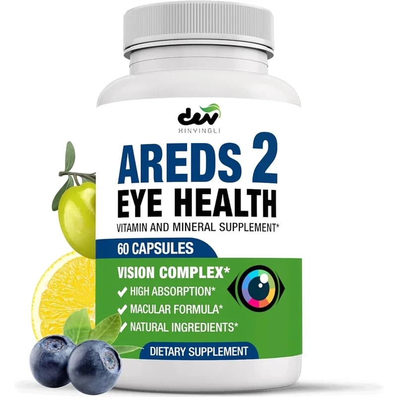 Eye vitamins - luteine mineral view supplements, zeaxanthin, red blueberry, astaxanthin - support eye fatigue and sight health
