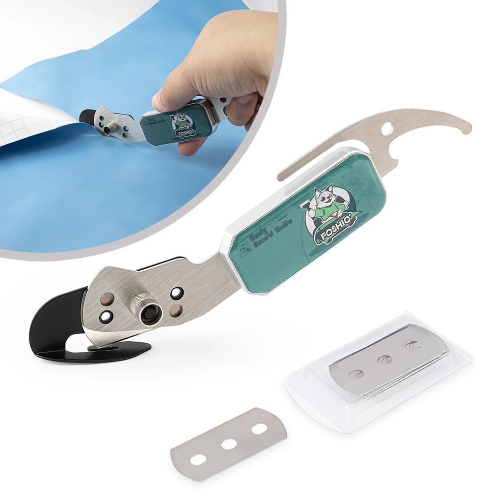 EHDIS coltello da taglio portatile per involucri in vinile con lame di ricambio da 10 pezzi pellicole per auto strumento da taglio per tinta per vetri taglierina di supporto di sicurezza