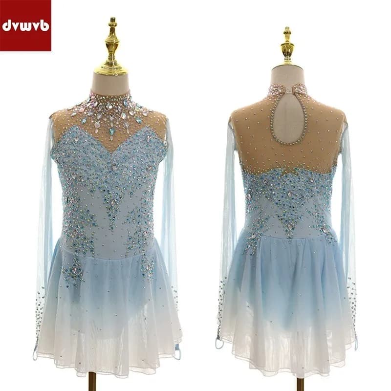 Costumi per Pattinaggio Artistico su Ghiaccio, Abiti per Esibizioni di Pattinaggio su Ghiaccio per Bambini e Donne Adulte