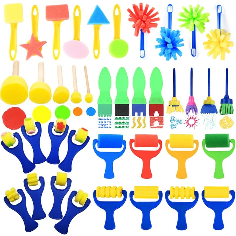 Children Drawing Sponge Toys Art Crafts Drawing Tools Graffiti Roller Print Color Painting Fungus Head Seal Stamps Foam TMZ