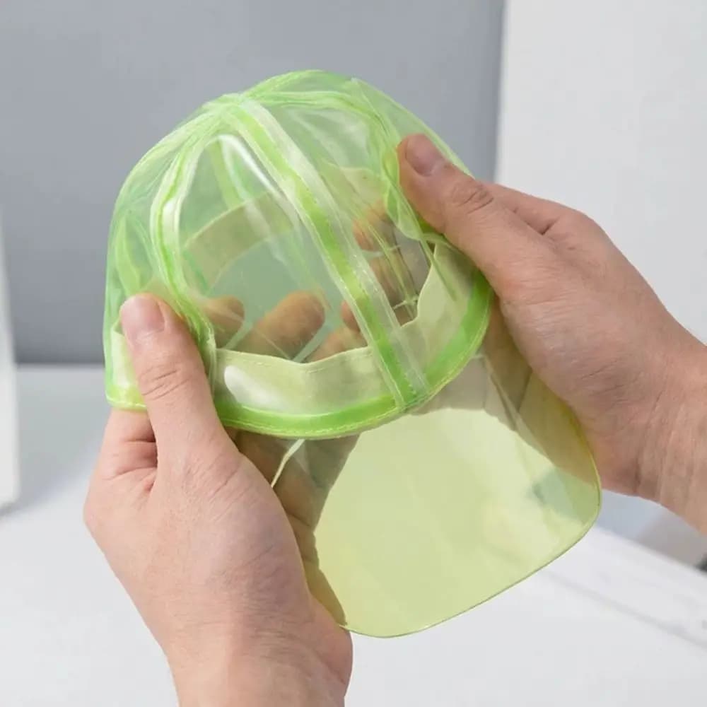 Adjustable Brim Water-Splashing Festival Hats UV Protection Transparent PVC Water-Sprinkling Hats Sunscreen Waterproof