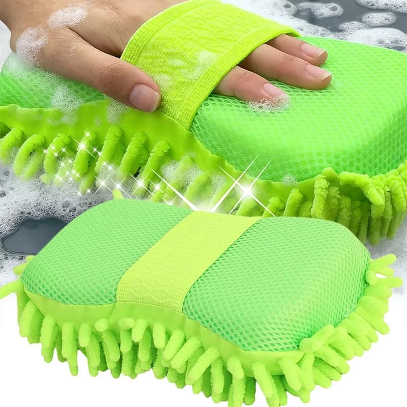 1 Pz Microfibra Ciniglia Lavaggio Auto Spugna Cura Spazzola di Lavaggio Pad Strumento di Pulizia Lavaggio Automatico Asciugamano Guanti Accessori Per Lo Styling