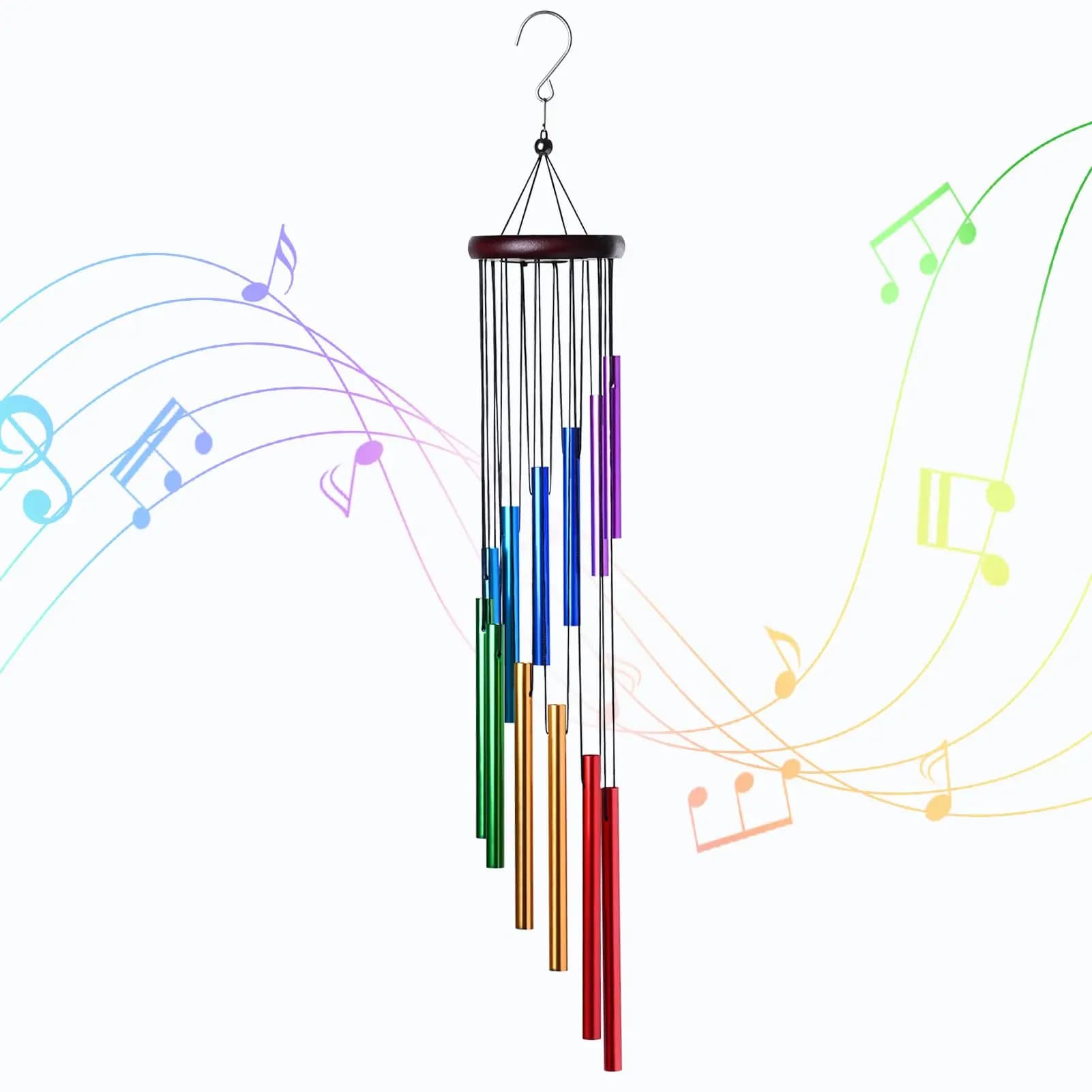 New 12 Tubes Wind Chimes Aluminum Waterproof Wind Chimes Bells Decor For Home Outdoor Yard Decoration Large Wind Chimes Bells
