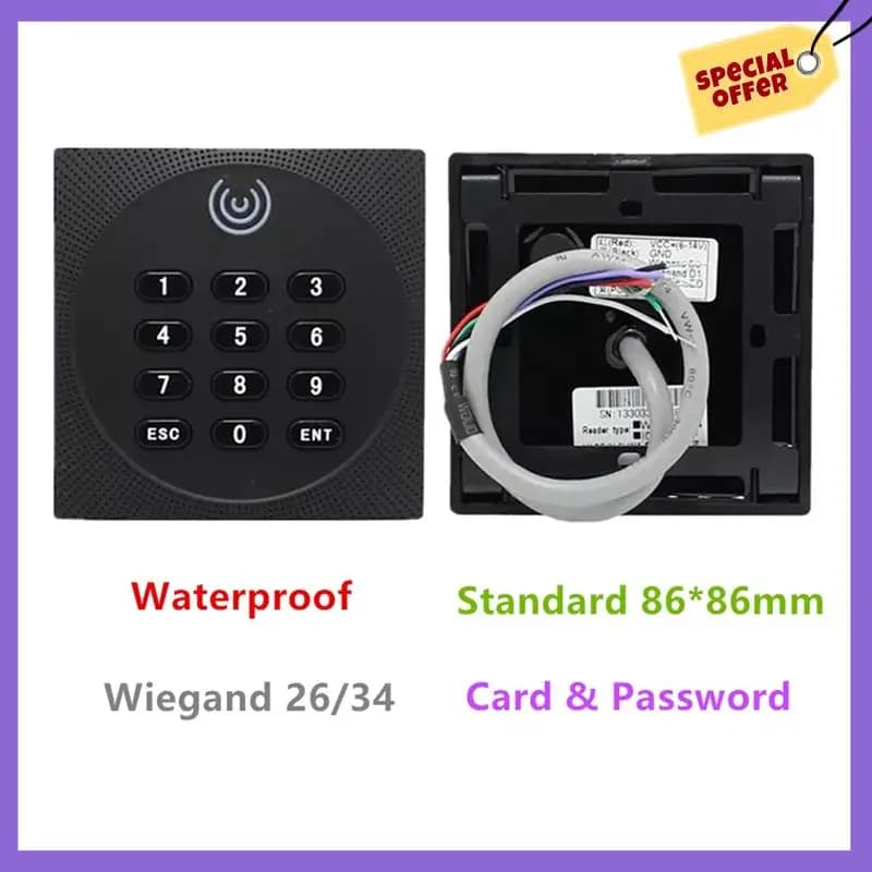 -A96Z KR602M Lettore RFID Wiegand 34/26 bit Lettore Mi 13,56 Mhz per controllo accessi Supporta scheda Password NFC con tastiera LED