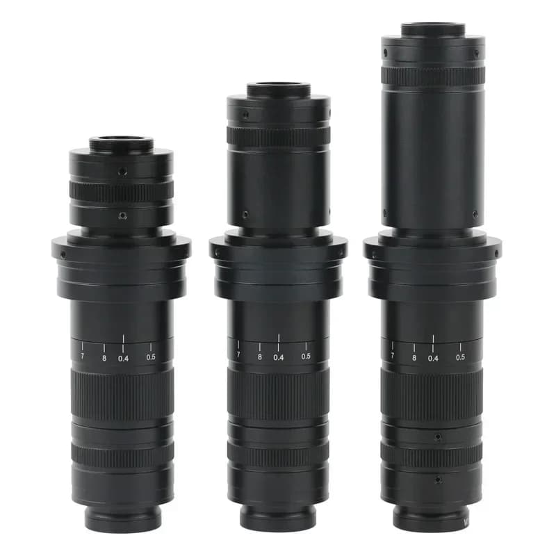 Telecamera per Microscopio con Zoom Continuo 0.4X-8X, Lente C-Mount 200X 400X 800X, Grande Ingrandimento, Obiettivo Barlow