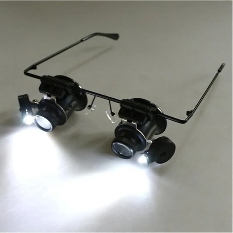 Lente d'ingrandimento 20x con luci a Led lente d'ingrandimento per riparazione orologi lente binoculare strumento di riparazione gioielli Herramientas